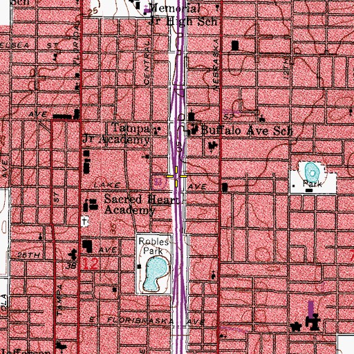 Topographic Map of Interchange 46A, FL