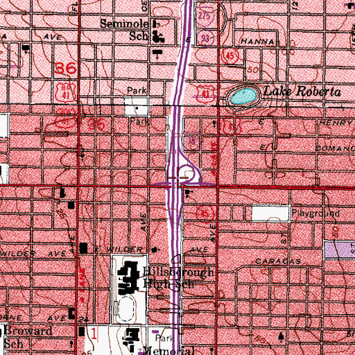 Topographic Map of Interchange 47, FL