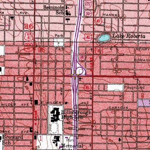 Topographic Map of Interchange 47, FL