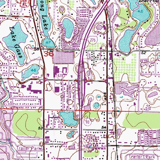 Topographic Map of Interchange 53, FL