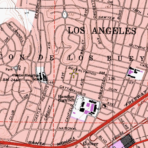 Topographic Map of Rincon De Los Bueyes, CA