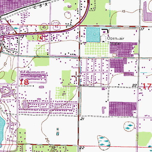 Topographic Map of Amanda, FL