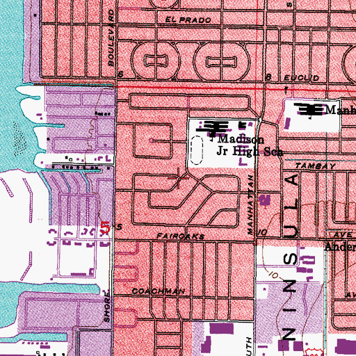 Topographic Map of Anita, FL