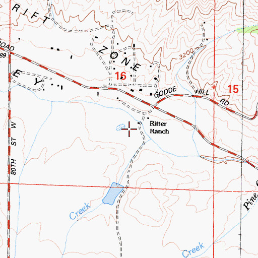 Topographic Map of Ritter Ranch, CA