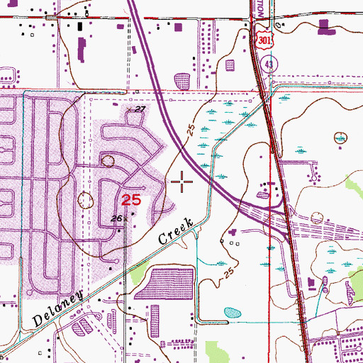 Topographic Map of Delaney Creek Estates, FL