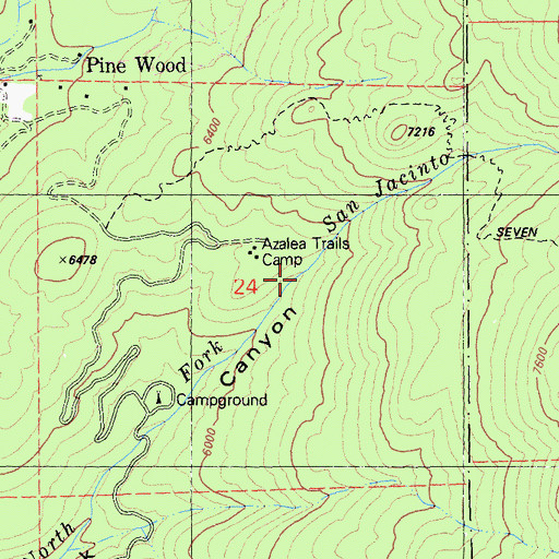 Topographic Map of Camp Azalea Trails, CA
