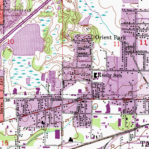 Topographic Map of Eugene Terrace, FL