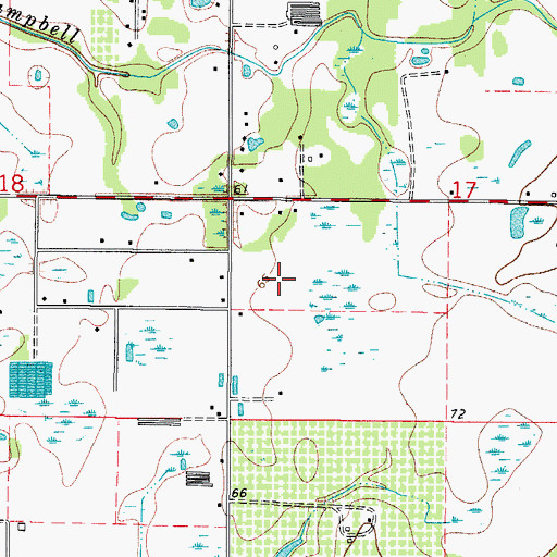 Topographic Map of Evanell Estates, FL