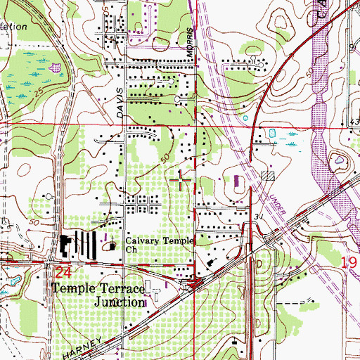 Topographic Map of Bridgeford Oaks, FL