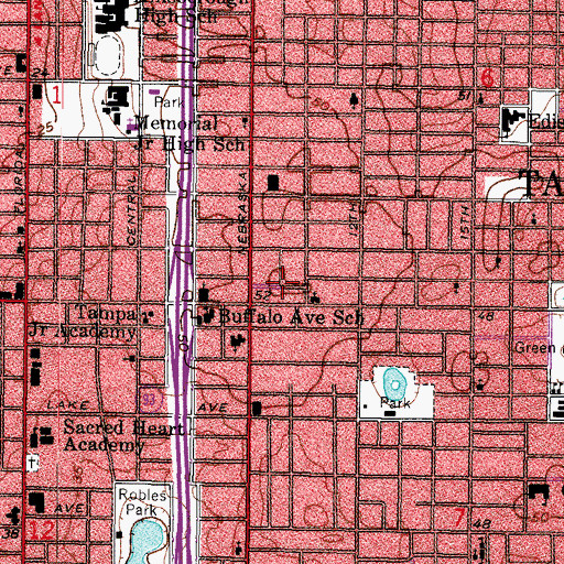 Topographic Map of Buffalo, FL