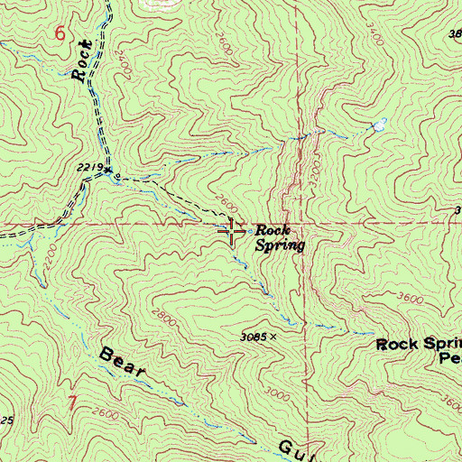 Topographic Map of Rock Spring, CA