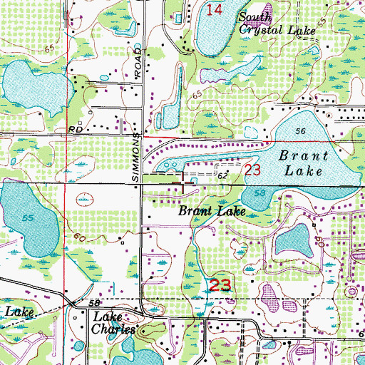 Topographic Map of Coventry, FL