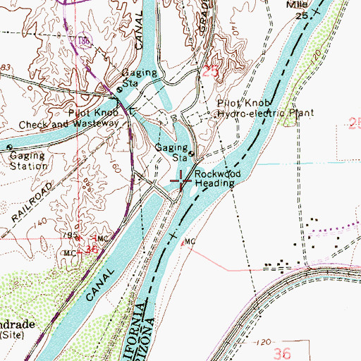 Topographic Map of Rockwood Heading, CA