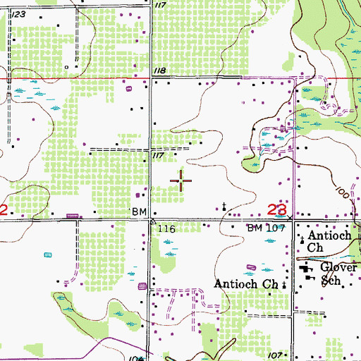 Topographic Map of Larson Acres, FL