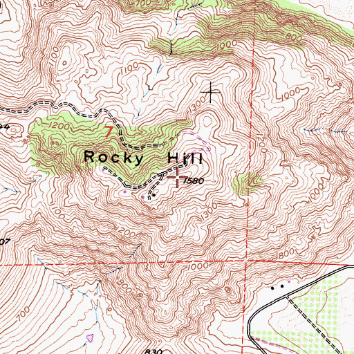 Topographic Map of Rocky Hill, CA