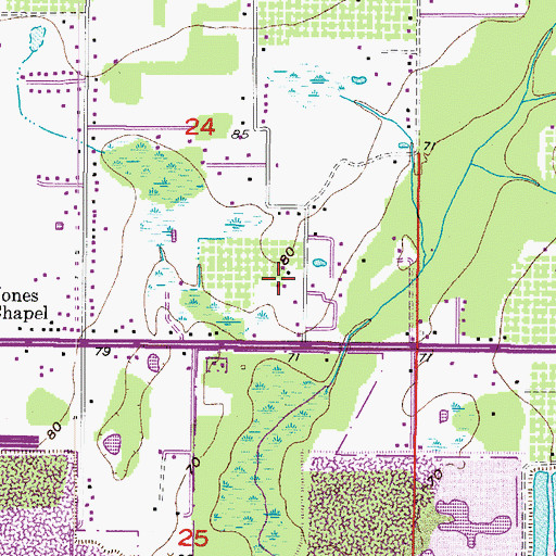 Topographic Map of Lucas Manor, FL