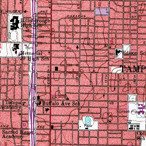 Topographic Map of Madsen Court, FL