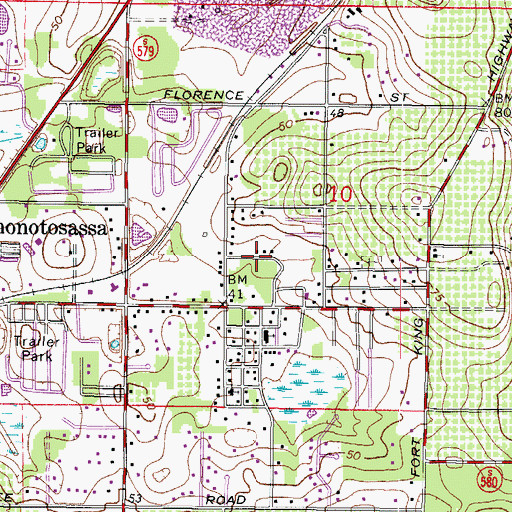 Topographic Map of Magnolia Manors, FL
