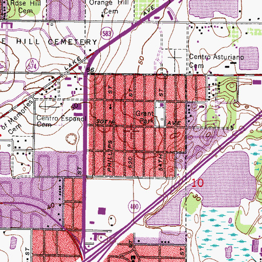 Topographic Map of Grant Park, FL