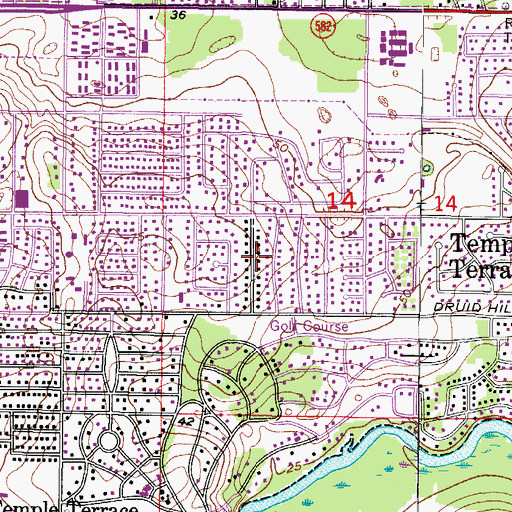 Topographic Map of Herchel Estates, FL