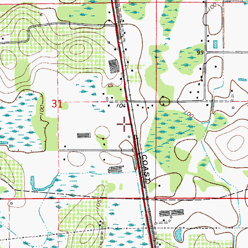 Topographic Map of Herndons Mill, FL