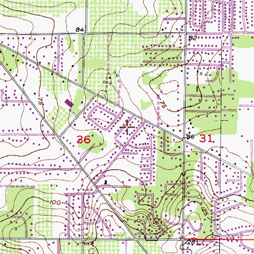 Topographic Map of Highland Manor, FL