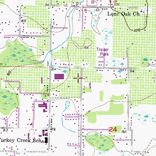 Topographic Map of Holloway Estates, FL