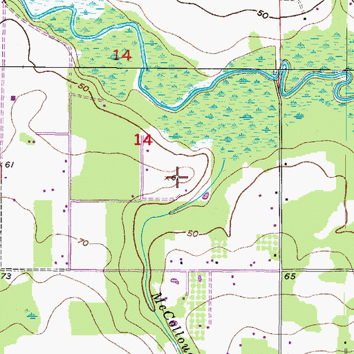 Topographic Map of Hood Manor Estates, FL