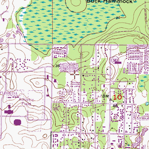 Topographic Map of Huntington by the Campus, FL