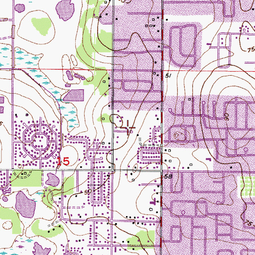 Topographic Map of Jacobs Place, FL