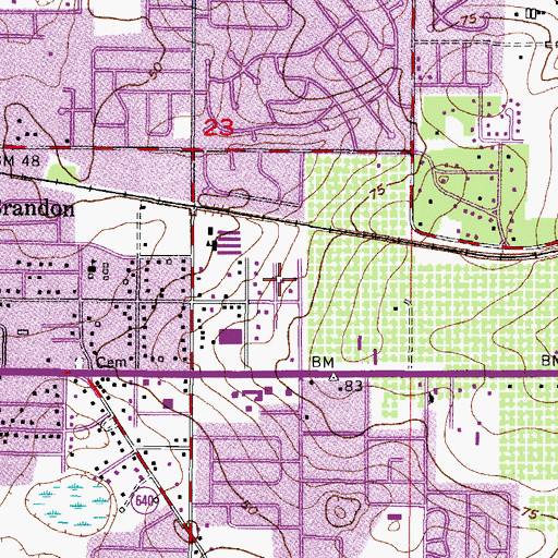 Topographic Map of Kingsway Heights, FL