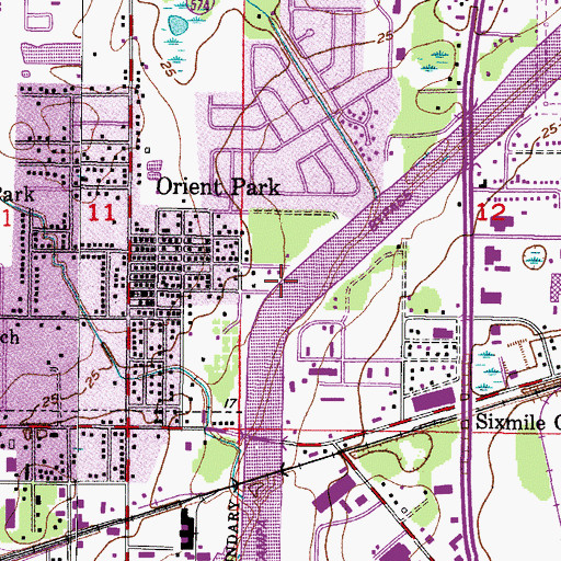 Topographic Map of Kingwood Park, FL