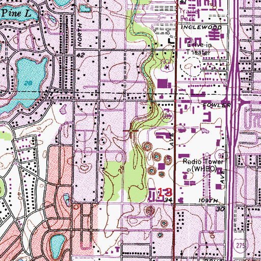Topographic Map of La Rue Grande, FL