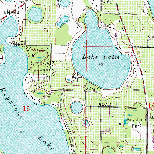 Topographic Map of Lake Calm, FL