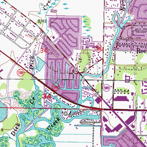 Topographic Map of Lake Crest Manor, FL