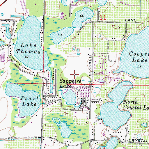 Topographic Map of Lake Sapphire Estates, FL