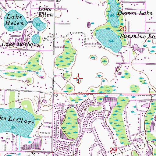 Topographic Map of Lakeshore, FL