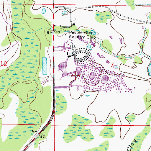 Topographic Map of Lakeview Villas at Pebble Creek Village, FL