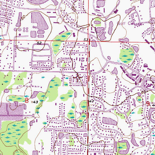 Topographic Map of Pine Hollow, FL
