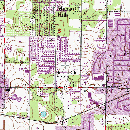 Topographic Map of Pine Landing Villas, FL