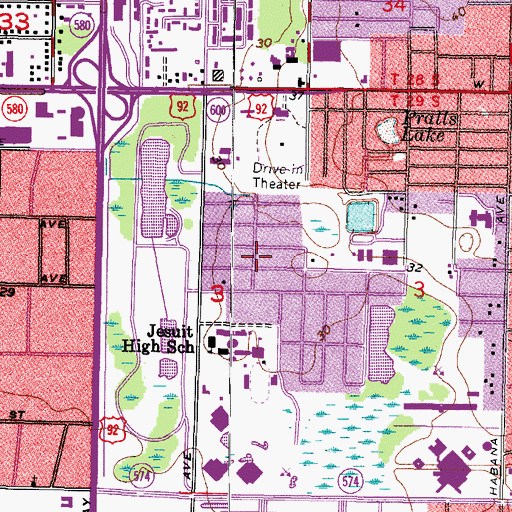 Topographic Map of Plaza Terrace, FL