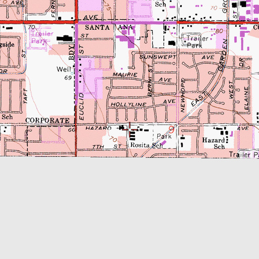 Topographic Map of Rosita Elementary School, CA