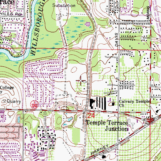 Topographic Map of Rolling Terrace Run, FL