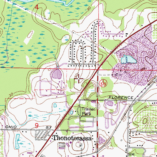 Topographic Map of Rosa Woods, FL