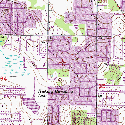Topographic Map of Royal Oaks, FL