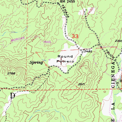 Topographic Map of Round Potrero, CA