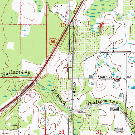 Topographic Map of McIntosh Meadows, FL