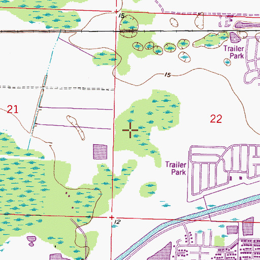 Topographic Map of Meadow Brook, FL