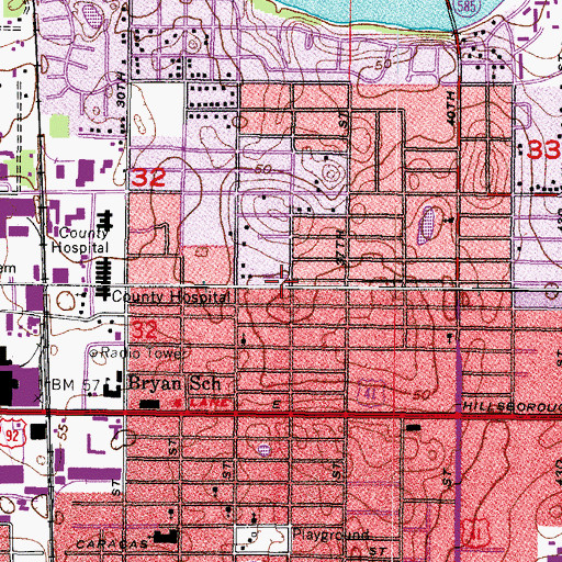 Topographic Map of Oakhurst, FL