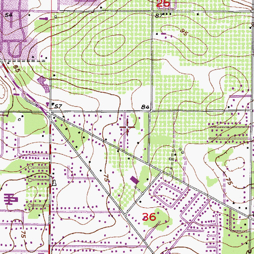 Topographic Map of Orange Grove Estates, FL